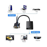 VGA TO HDMI ÇEVİRİCİ ADAPTÖR SES GİRİŞLİ  GO506089MT-24795