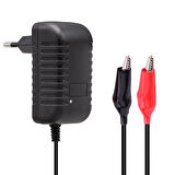 14.4 VOLT - 1 AMPER KROKODİL UÇLU KIRMIZI YEŞİL LEDLİ YERLİ ÜRETİM AKÜ ŞARJ CİHAZI (OUT :12V-1A) (5060)