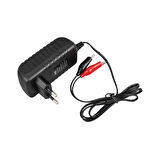 14.4 VOLT - 1 AMPER KROKODİL UÇLU KIRMIZI YEŞİL LEDLİ YERLİ ÜRETİM AKÜ ŞARJ CİHAZI (OUT :12V-1A) (5060)