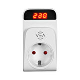 VEA VE-25530 15A 3520W TEKLİ DİJİTAL GÖSTERGELİ AKIM KORUMALI PRİZ AŞIRI YÜKSEK GERİLİM (5060)