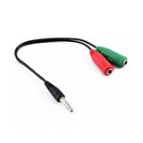 3.5 MM STEREO ERKEK KULAKLIK 3 ÇİZGİLİ + 2 X STEREO DİŞİ MİKROFON HOPARLÖR ÇOKLAYICI KABLO (5060)