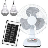 3 KADEMELİ FAN VANTİLATÖR AMPUL - LEDLİ - SOLARLI POWERBANK (5060)
