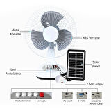 3 KADEMELİ FAN VANTİLATÖR AMPUL - LEDLİ - SOLARLI POWERBANK (5060)