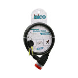 ANAHTARLI ÇEVİRMELİ KİLİT KAPAKLI PLASTİK KAFA BİSİKLET KİLİT ÇELİK TEL SİYAH ŞEFFAF KILIF 12MMX80CM (5060)