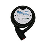 ANAHTARLI AÇ-KAPA KİLİT KAPAKLI MOTOR - BİSİKLET KİLİT ÇELİK TEL SİYAH ŞEFFAF KILIF 20MMX150CM (5060)