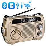 Puxing PX-777 Portatif Analog Radyo FM-USB-SD-AUX-Bluetooth Lityum Pilli Solar Güneş Panelli (5060)