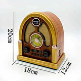 Orta Boy Kubbe Model Retro Ahşap Tasarım Bluetooth Hoparlörlü Radyo – FM/AM Destekli, Şarjlı ve Taşınabilir Radyo NS-7061 (5060)