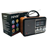 Orta Boy Retro, Nostaljik, Ahşap Tasarım Bluetooth Hoparlörlü, Şarjlı, Taşınabilir FM/AM Destekli Radyo NS-8897 (5060)