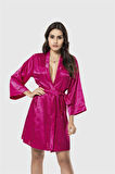 Arias Closet Vişne Kısa Saten Sabahlık OZN-12538