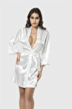 Arias Closet Ekru Kısa Saten Sabahlık OZN-12539