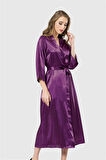 Arias Closet Mor Uzun Saten Sabahlık OZN-12545