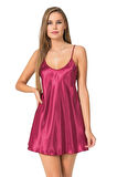 Arias Closet Bordo Kısa Saten Gecelik OZN-12789