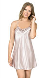Arias Closet Pudra Kısa Saten Gecelik OZN-12896