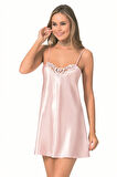 Arias Closet Somon Kısa Saten Gecelik OZN-12897