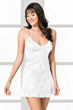 Arias Closet Ekru Kısa Jakarlı Gecelik OZN-13866