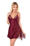 Arias Closet Bordo Kısa Saten Gecelik OZN-14048