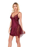 Arias Closet Bordo Kısa Saten Gecelik OZN-14048