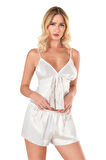 Arias Closet Ekru Saten Babydoll Şort Takımı OZN-14086