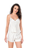 Arias Closet Ekru Saten Babydoll Şort Takımı OZN-14094