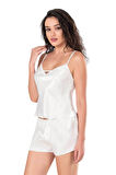 Arias Closet Ekru Saten Babydoll Şort Takımı OZN-14094