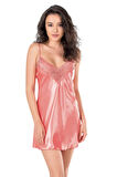 Arias Closet Mercan Kısa Saten Gecelik OZN-14105