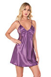 Arias Closet Lila Kısa Saten Gecelik OZN-14146
