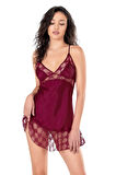 Arias Closet Bordo Kısa Saten Gecelik OZN-14148