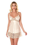Arias Closet Fildişi Kısa Saten Gecelik OZN-14149