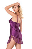 Arias Closet Mor Kısa Saten Gecelik OZN-14161