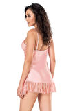 Arias Closet Somon Kısa Saten Gecelik OZN-14194