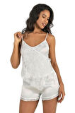 Arias Closet Ekru Saten Şort Takımı 9204 OZN-22532