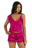 Arias Closet Vişne Saten Şort Takımı 9205 OZN-22534