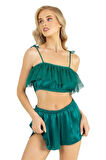 Arias Closet Zümrüt Saten Şort Takımı 9206 OZN-22536