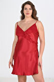 Arias Closet Büyük Beden Bordo Gecelik 2107 OZN-22664