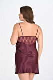Arias Closet Büyük Beden Mürdüm Gecelik 2108 OZN-22665
