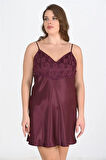 Arias Closet Büyük Beden Mürdüm Gecelik 2108 OZN-22665