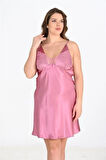 Arias Closet Büyük Beden 2li Gülkurusu Sabahlık Takımı Bigsize 6204 OZN-22695