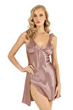 Arias Closet Vizon Kısa Saten Gecelik 8237 OZN-22715