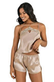 Arias Closet Taş Saten Şort Takımı OZN-22720