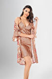 Arias Closet 2 li Kısa Sabahlık Takımı Desenli OZN-22749