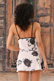 Arias Closet Saten Görünümlü Süprem Çiçek Baskılı Gecelik OZN-24003