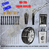 VİTEKSA ZİNCİR ÇEKTAK 10 ADET GERGİ LASTİKLİ 165-205 12MM