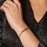 Tek Sıra Zirkon Taşlı 925 Ayar Gümüş Kadın Bileklik