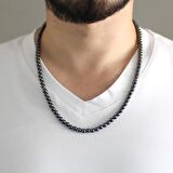 Hem Bileklik - Hem Kolye - Hem Tesbih 99lu Hematit Doğaltaş Aksesuar