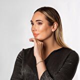 Mavi Zirkon Taşlı Papatya Tasarım Tam Tur 925 Ayar Gümüş Kadın Bileklik