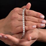 Tesbihane Starlight Diamond Pırlanta Montür Mikro Taşlı Orta Boy 925 Ayar Gümüş Su Yolu Bileklik