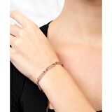 Beyaz Zirkon Taşlı Trend Tasarım Rose Renk 925 Ayar Gümüş Kadın Bileklik