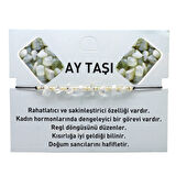 Makrome Örgülü Basic Model Ay Taşı Doğaltaş Kadın Bileklik