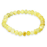 Sarı-Beyaz Renk Natural Form Doğal Damla Kehribar Kadın Bileklik