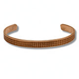 Kadın Bakır Bileklik - Kare Desenli - Esnek Yapılı